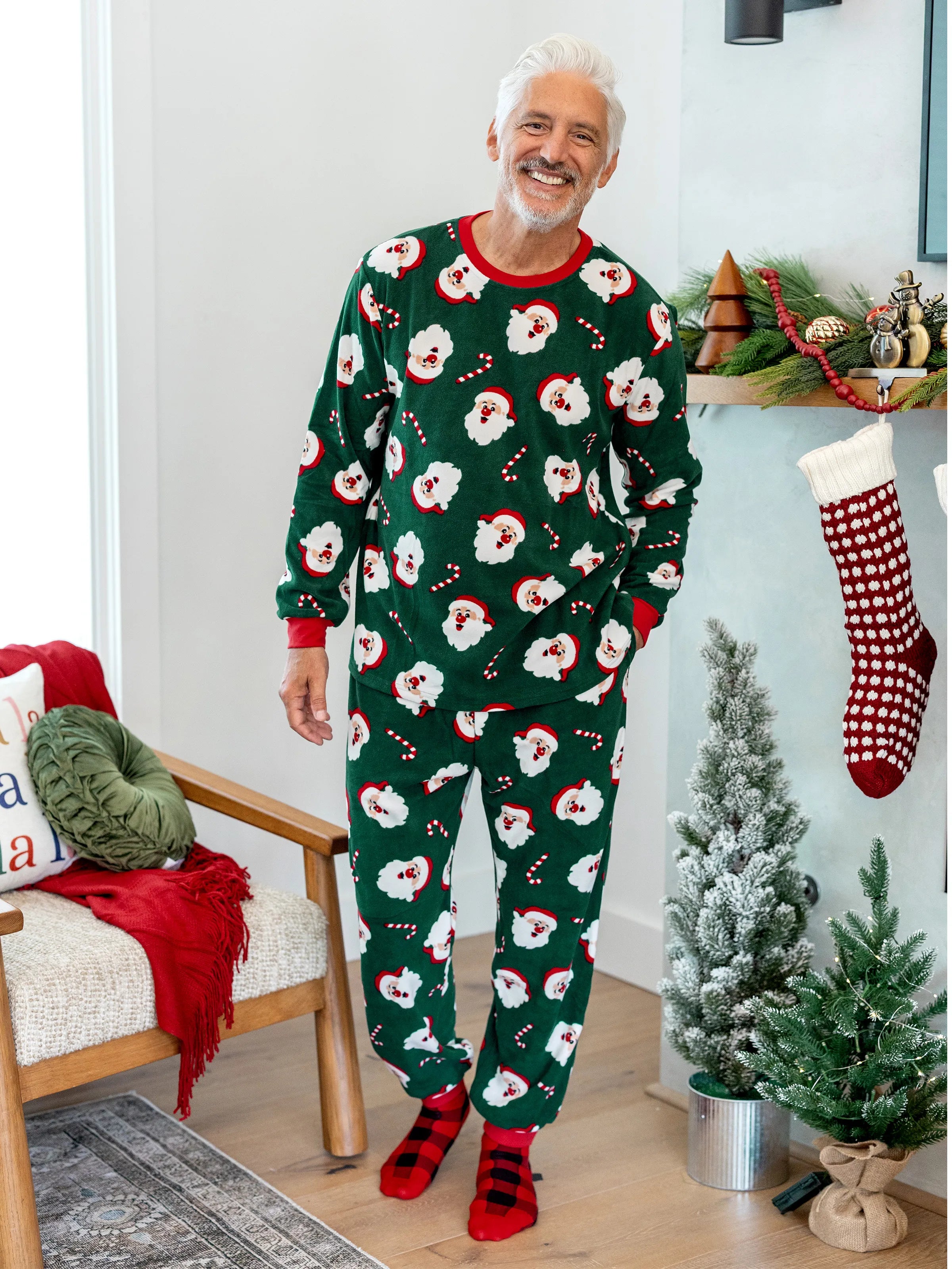 Christmas Matching Family Pyjama Set Santa Claus Dark Green - Komfortfit