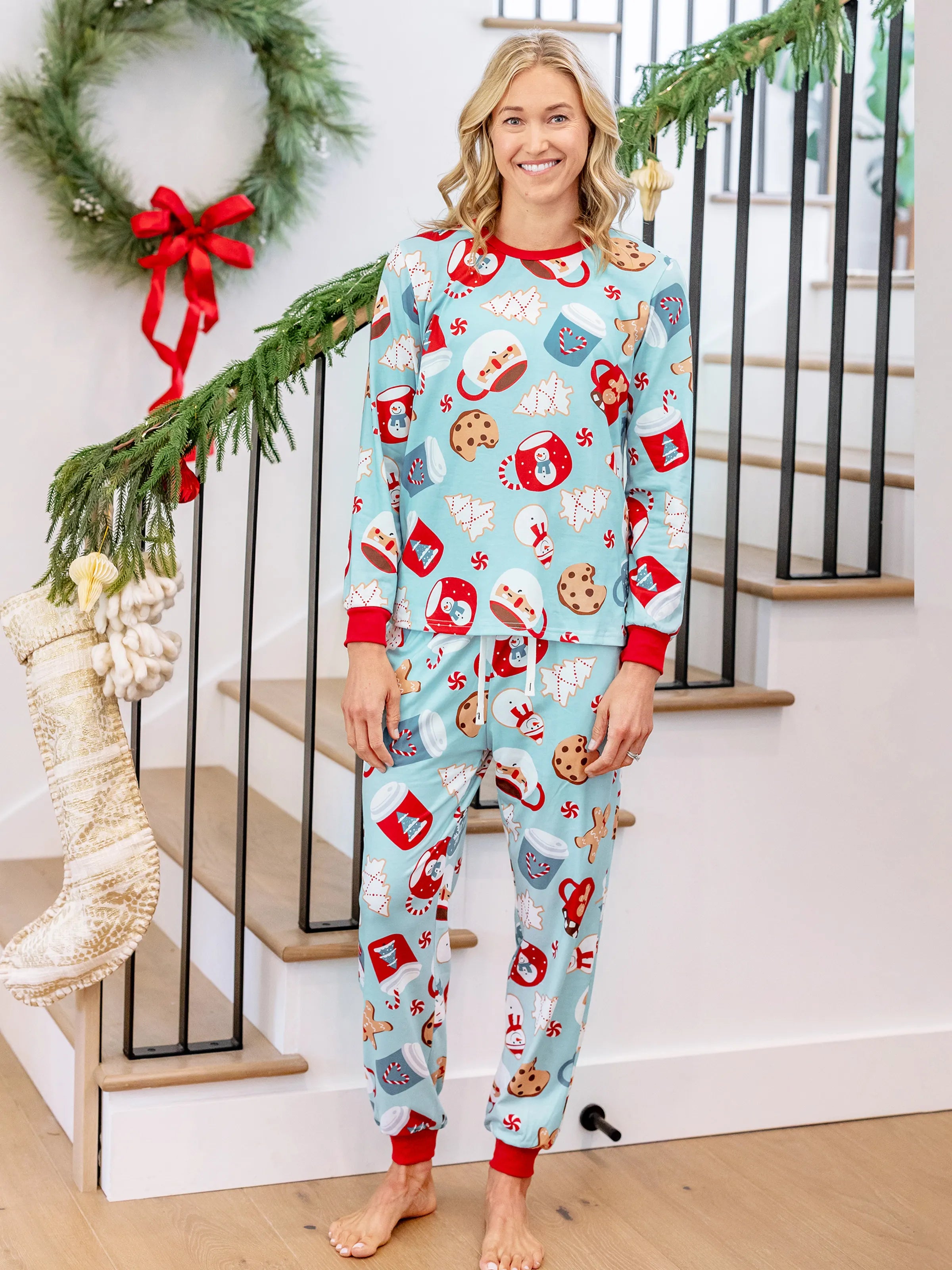 Christmas Matching Family Pyjama Set Sky Blue - Komfortfit