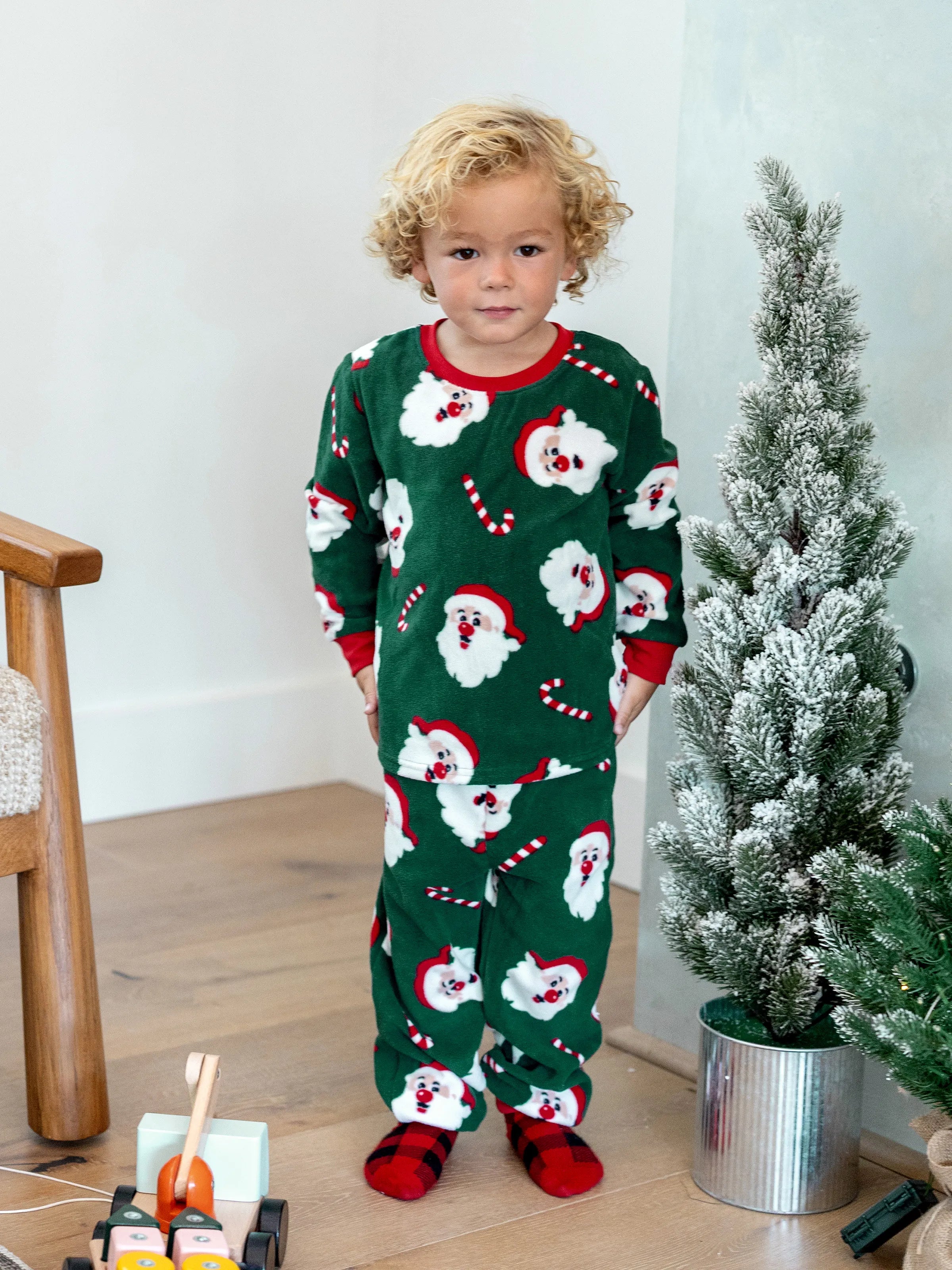 Christmas Matching Family Pyjama Set Santa Claus Dark Green - Komfortfit
