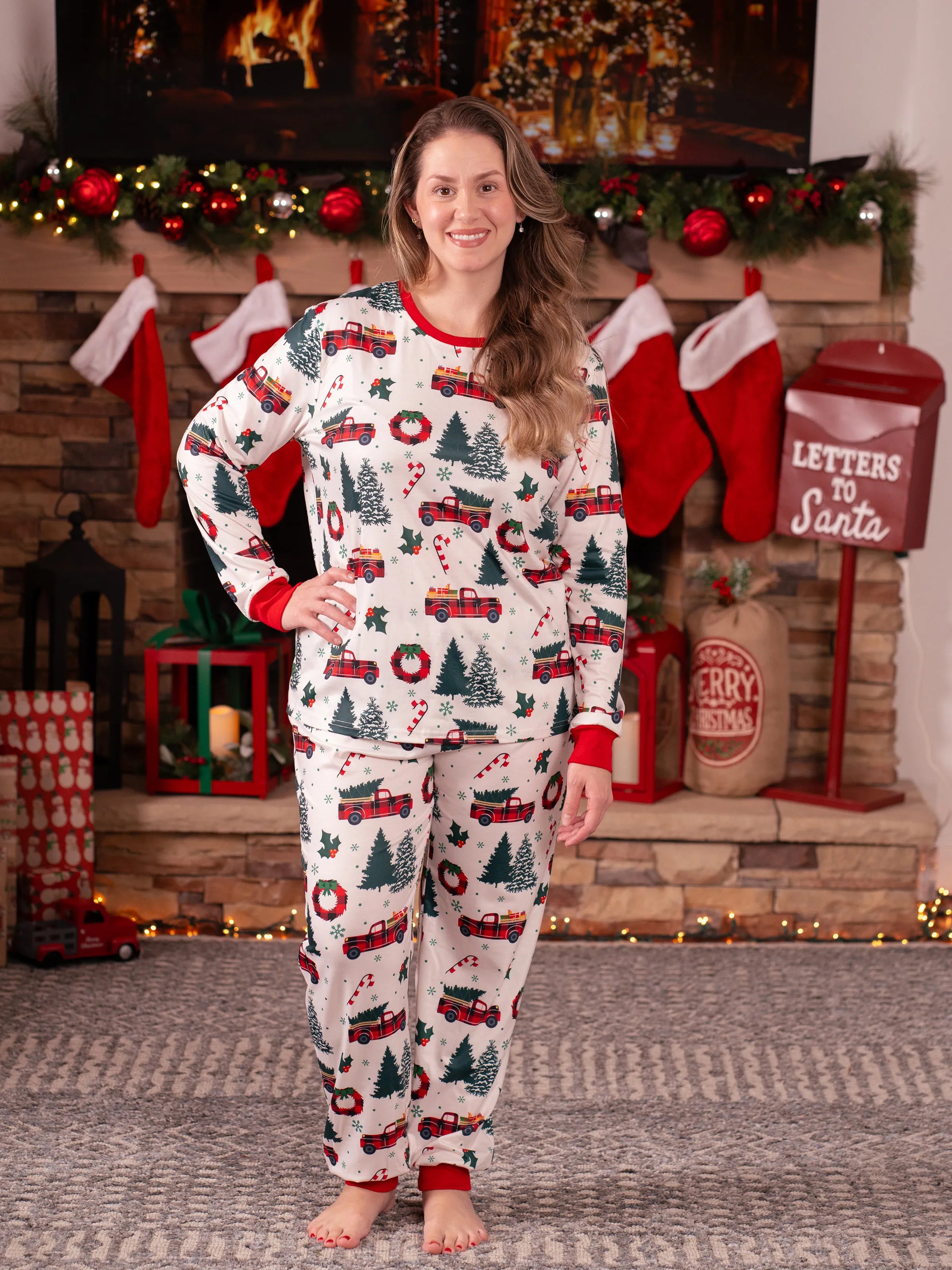 Christmas Matching Family Pyjama Set Santa Claus White - Komfortfit