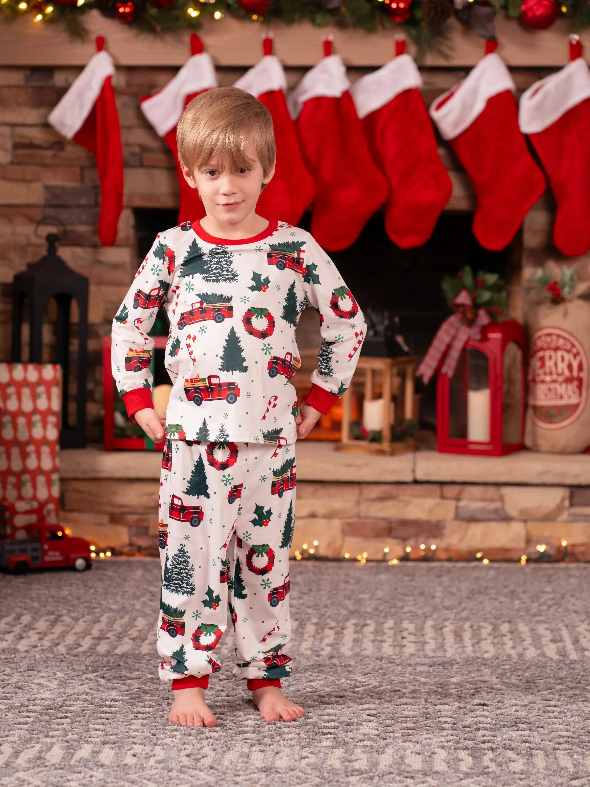 Christmas Matching Family Pyjama Set Santa Claus White - Komfortfit