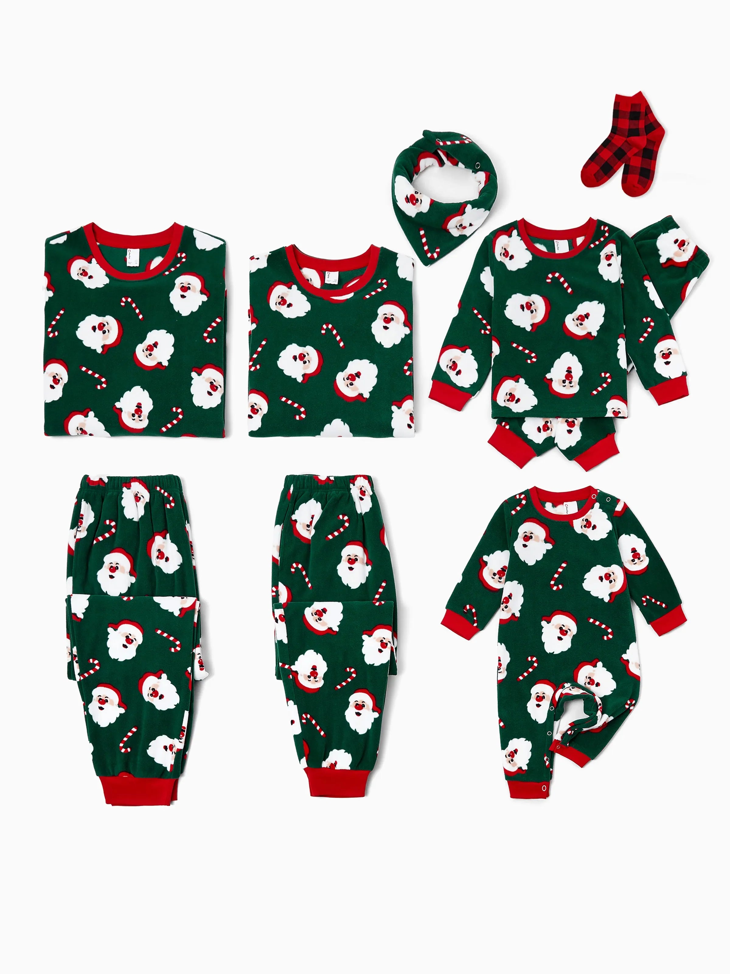 Christmas Matching Family Pyjama Set Santa Claus Dark Green - Komfortfit