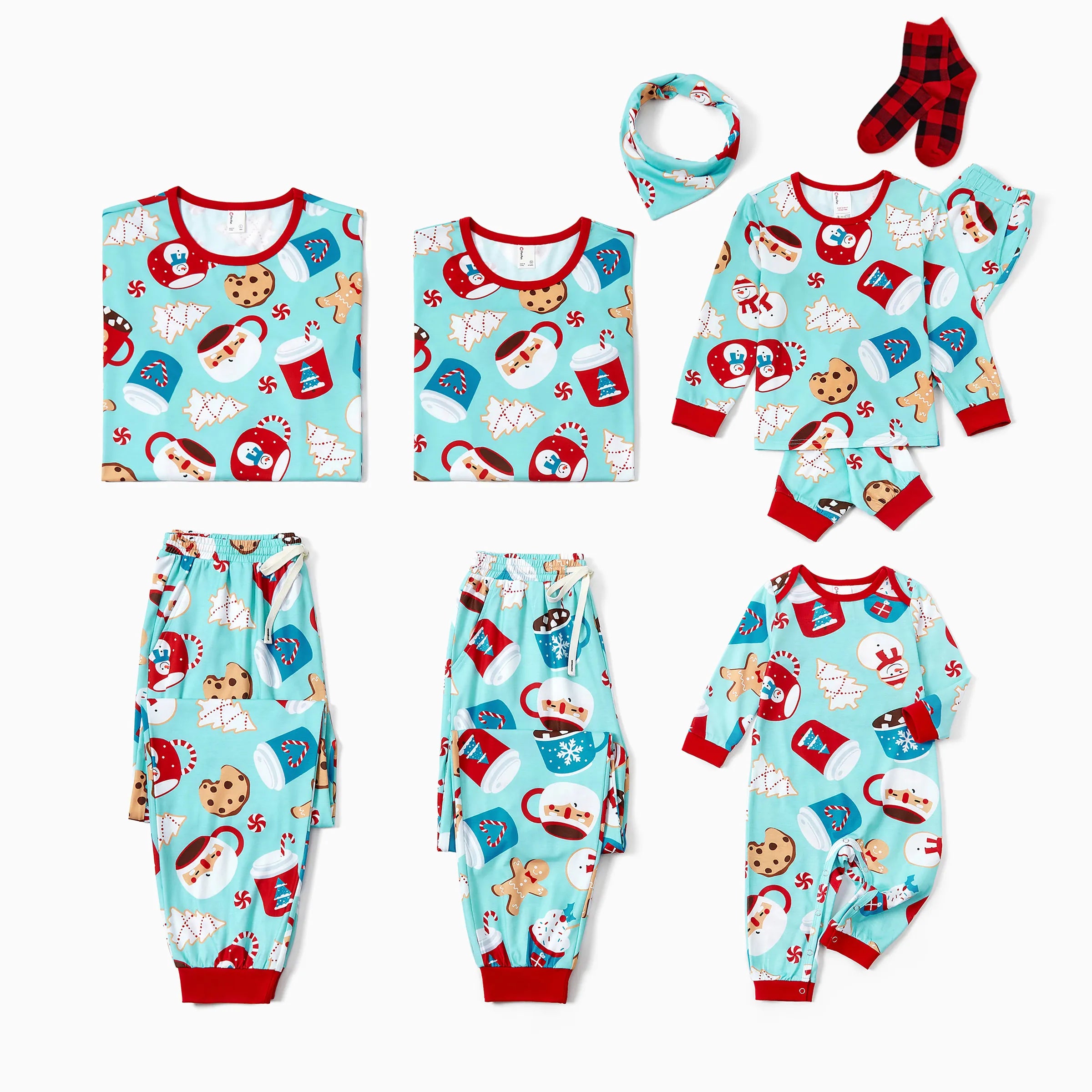 Christmas Matching Family Pyjama Set Sky Blue - Komfortfit