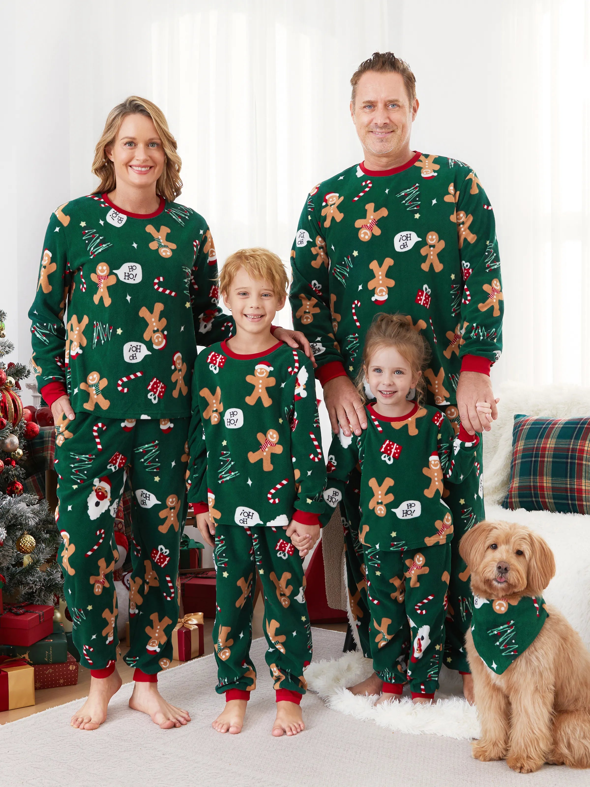 Christmas Matching Family Pyjama Set Dark Green Reindeer - Komfortfit